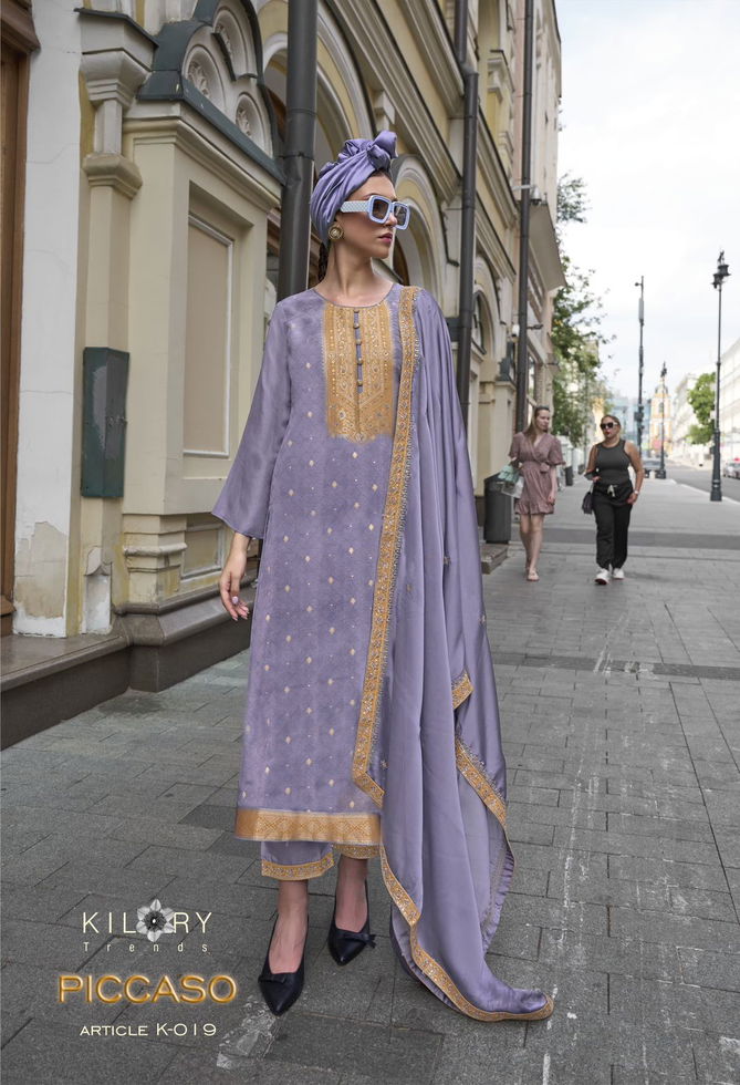 Piccaso By Kilory Handwork Silk Designer Salwar Kameez Wholesalers In Delhi